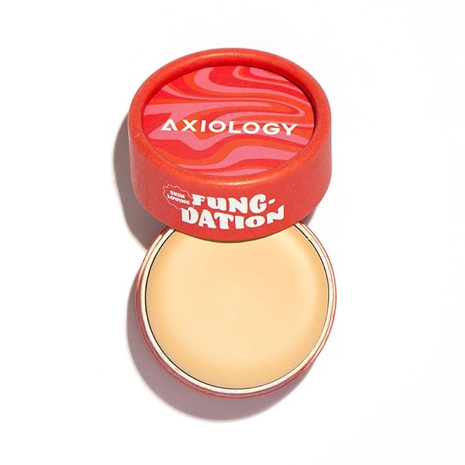 Axiology Fungdation Mushroom Foundation Face Makeup Creamy Wrinkle Defying Minimize Fine Lines Infused with Reishi Deep Hydration Natural Youthful Look Light to Medium Coverage 11.3g (Shade 2)