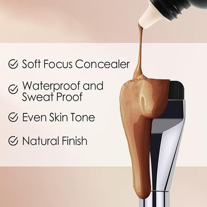 Boobeen Matte Liquid Foundation for Women, Long Lasting Full Coverage Foundation Makeup, Face Natural Finish with Makeup Brush
