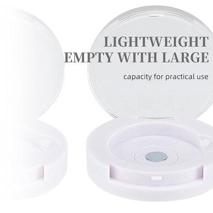 NICENEEDED 4 PCS Single Eyeshadow Case, Round Empty Makeup Container Eyeshadow Sub Packaging Container, Empty Tray Organizer Lipstick Palette Container For Sample DIY