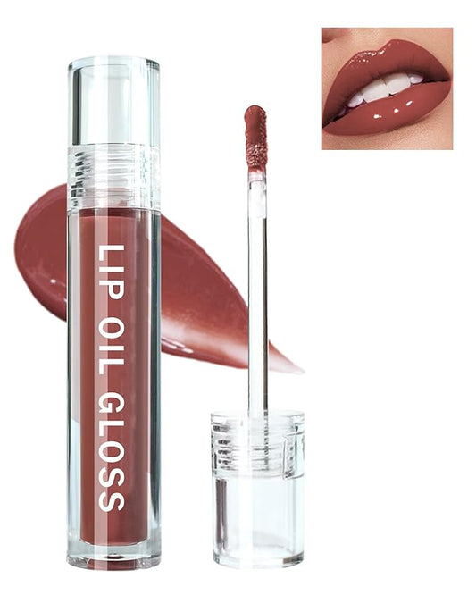 Hydrating Lip Tint Stain-1Pcs Tinted Plumping Lip Glow Oil, Moisturizing Water Lip Stain Makeup, Pigmented Non-Sticky Vegan Lip Gloss, Multi-Use Lip & Cheek Tint, Nude Glossy Finish, Cruelty Free-05#