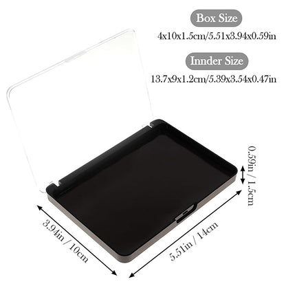 VANANA Magnetic Makeup Palette, DIY Empty Eyeshadow Blush Highlighter Cosmetics Case Holder Tray (Black (Clear Lid), 14x10cm - Palette & 15Pcs Round Pan)