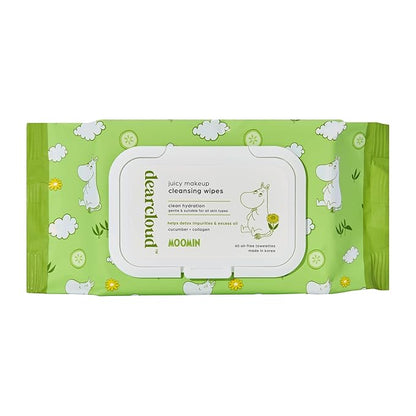 x Moomin' Juicy Makeup Cleansing Wipes - 60 Count – makeup wipes and makeup remover for face – Oil-Free makeup remover wipes (Renewing Cucumber)