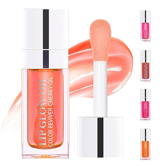 Hydrating Lip Glow Oil, Plumping Lip Gloss, No-Sticky Transparent Moisturizing Lip Balm, Natural Lip Plumper Gloss Make Lips Fuller