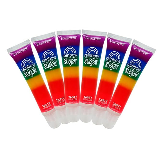 STUDIO LIMITED Instant Fab Crystal Shiny Rainbow Lip Gloss Long Lasting Ultra Hydrating Plumping Lip Gloss for women girls Value Pack 14ml/ 0.47oz (Rainbow, 6 Pcs)