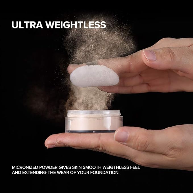 2 Colors Oil Control Loose Powder Setting Make Up Kit Waterproof Poreless Long Lasting Soft-Matte Face Powder Makeup Set, 2pcs*0.32Oz