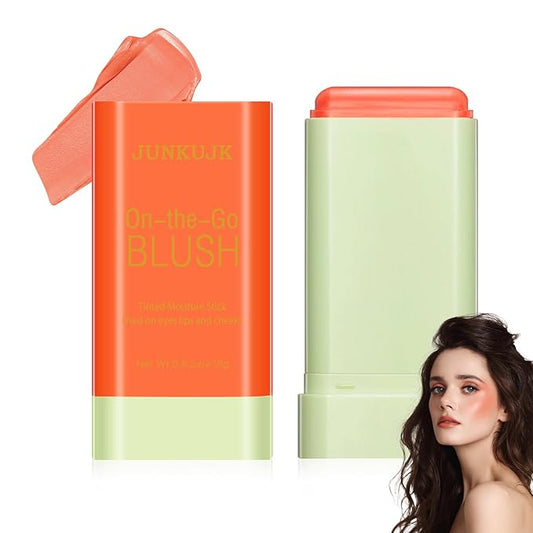 Blush Stick,Shimmer Silky Matte Blush,Professional Cute Face Contour Highlighter Blush Stick with Blush 02