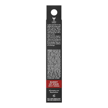 e.l.f. Glossy Lip Stain, Long-Lasting, Lightweight Lip Stain For A Sheer Pop Of Color & Subtle Gloss Finish, Vegan & Cruelty-Free, Spicy Sienna