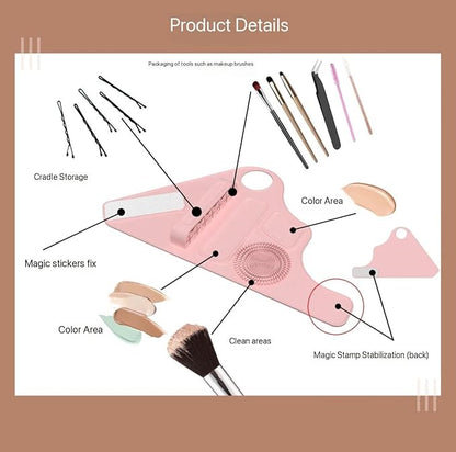 Silicone Hand Makeup Tool for Holding Cosmetic Pen Mixing Palette for Liquid Foundation Powder New Palette for Makeup Lovers and Professionals