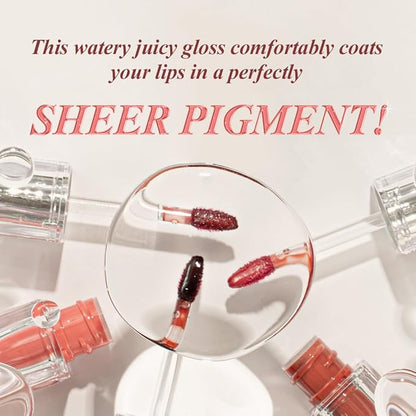 TIRTIR Waterism Tinted Lip Gloss #05 Scotch Shot, 0.14 Fl Oz – Kiss Ready Lipgloss, 12H Long Lasting Non Sticky Natural Tinted Glow Korean Multiuse Cheek and Lip Tint for Women gift