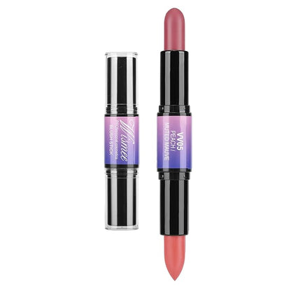 Dual-Ended Cream Blush,Cream Blush Makeup,Buildable Blush Stick for Cheeks Long Wearing,Easy Application,Lightweight Multi Stick,Plum & Peach