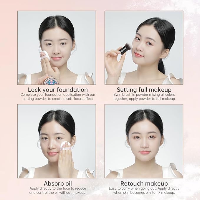 CATKIN Loose Setting Powder - Translucent Matte Finishing Powder, 3 Colors Even Skin Tone, Oil Control Makeup Pore Minimizing Powder with Velour Puff (0.42oz, C04 Matte for Dry Skin)