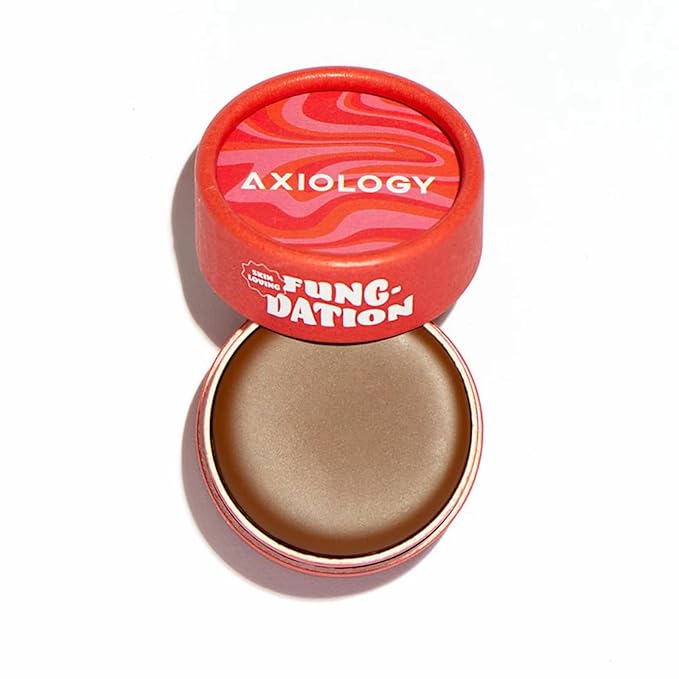 Axiology Fungdation Mushroom Foundation Face Makeup Creamy Wrinkle Defying Minimize Fine Lines Infused with Reishi Deep Hydration Natural Youthful Look Light to Medium Coverage 11.3g (Shade 14)