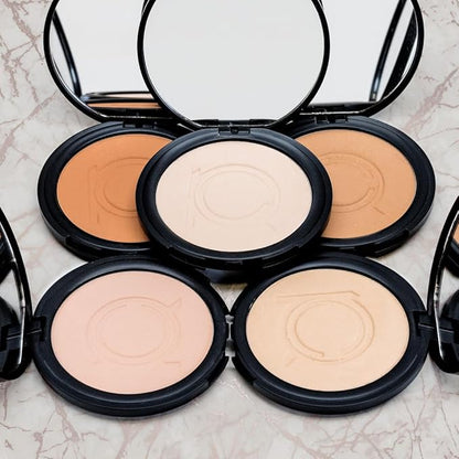 ioly's Beauty pressed powder foundation Compact with powder puff 0.49 OZ Makup fit me powder foundation Makeup full coverage foundation texture powder for men and woman