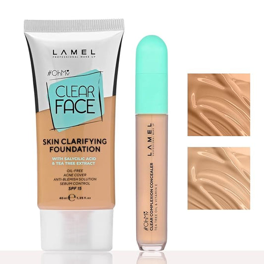 Clear Face Complexion Duo: Foundation 405 & Concealer 403 for Tan Skin Tones