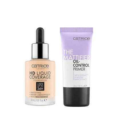 Catrice | HD Foundation 02 & The Mattifier Oil-Control Primer | Full Coverage Makeup | Vegan & Cruelty Free