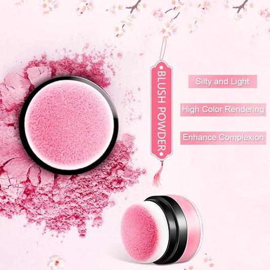 Loose Powder Air Cushion Blush Natural Blusher Bright Shimmer Face for Cheek Highly Pigmented Blush Makeup Easy to Blend Makeup Blushin, All Day Wear(03#)