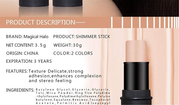 Illuminator Face Highlighter Makeup Sticks Pearl Shimmer Whitening Cream Shimmer Contouring Stick Foundation Stick Face Eye Nose Concealer Pen #2