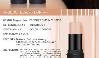 Illuminator Face Highlighter Makeup Sticks Pearl Shimmer Whitening Cream Shimmer Contouring Stick Foundation Stick Face Eye Nose Concealer Pen #2