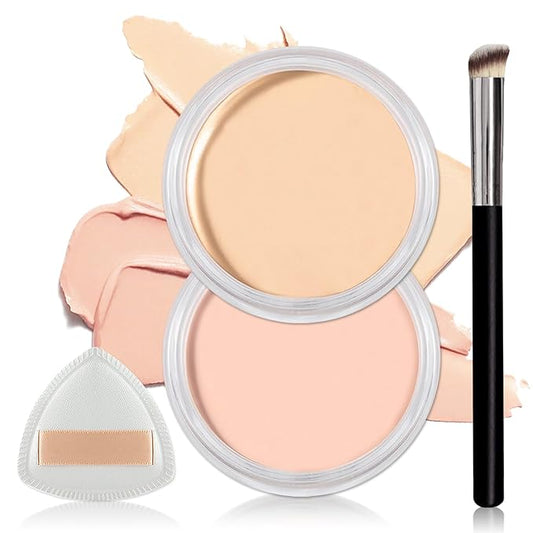 2PCS Under Eye Concealer for Dark Circles Color Correcting,Pro Concealer Full Coverage Tattoo Cover up Makeup,Long-lasting Corrector de Ojeras (01 Chantill + 02 Honey Kissed)