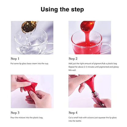 BONNIE CHOICE 12 Colors Liquid Lip Gloss Pigment Set, DIY Lipstick Liquid Pigment for Set Making Lip Gloss, DIY Lip Cosmetic Dye, Edible Coloring Pure Plant for Gloss Base