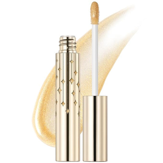 FOCALLURE High Shine Glitter Lip Gloss,Hydrates and Soothes Lips for a Gorgeous,Delivers a Non-sticky Glossy finish,Long-lasting Shine & Fuller-looking Lip Makeup,GD01 GLORIOUS YEARS