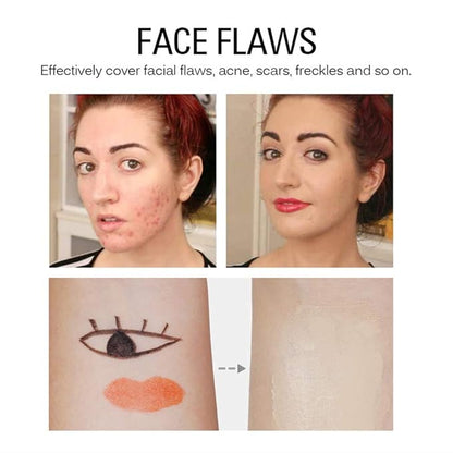 3Pcs Face Make Up Set Full Coverage Concealer & Cream Corrector & Pores Gold Primer Set, Poreless Smooth Flawless Makeup Perfect Cover Up Blemishes Dark Spots Eye Circles Imperfections
