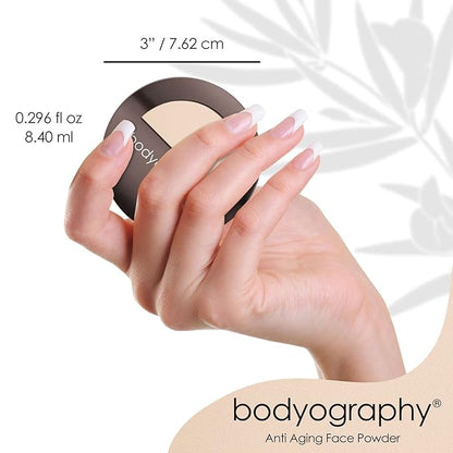 Bodyography Anti Aging Face Powder (Light Medium): Matte Oil-Free Salon Foundation Powder Makeup w/ Vitamin E, C & Antioxidants | Gluten-Free, Cruelty-Free, Paraben-Free