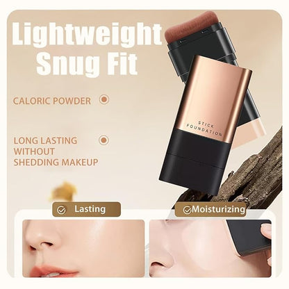 2 In 1- Luxury Anti-Wrinkle Foundation Stick, Korea Flawless Eraser Foundation Stick With Brush, Double Head Foundation Make-Up Stick, Multi-use Foundation Stick Makeup (Brilliant White-01)