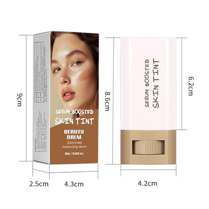 Foundation Stick Beauty Balm Serum Boosted Skin Tint,Skin Tint Foundation,Solid Tinted Moisturizing Serum Balm,Long-Lasting Moisturizing Flawless Face Makeup for Women (#04,18 g)