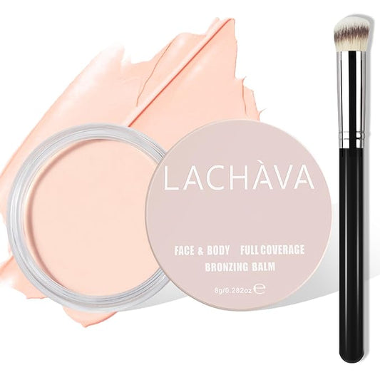 Full Coverage Cream Concealer Kit with Brush - Hydrating Waterproof Under-Eye Concealer for Concealing Dark Circles, Acne, Blemishes, Pores, and Spots (#02)