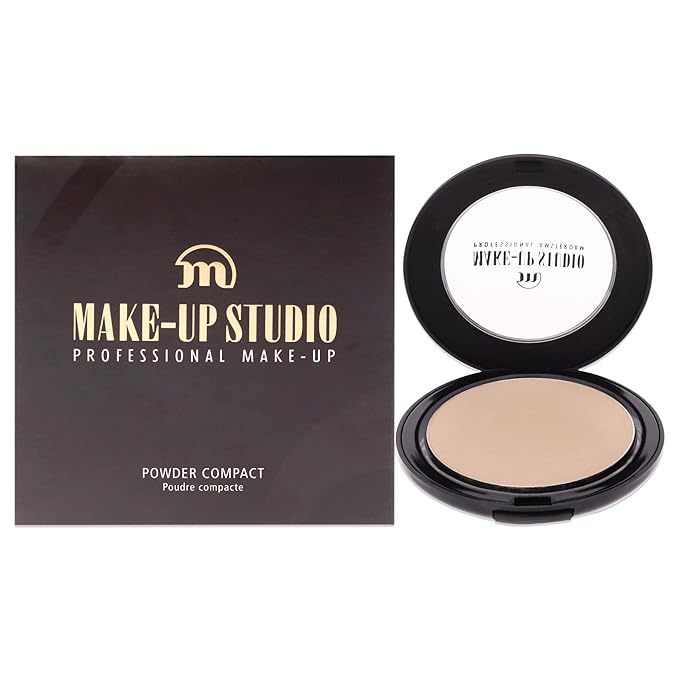 Professional Make-Up Face Powder Compact Foundation - Gives A Subtle Glow - Neutral Undertone - Long-Wearing - Can Also Be Used To Highlight - Transparent Shimmering - 0.35 Oz