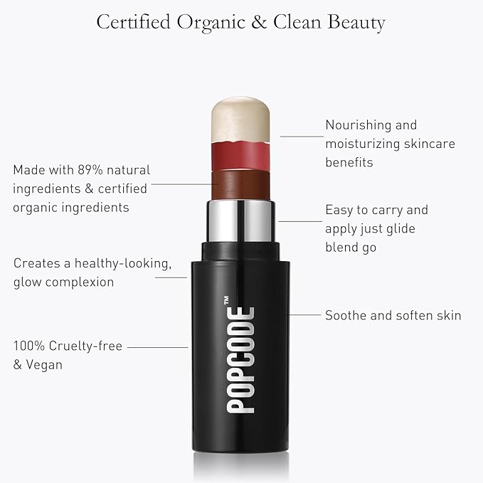 Cream Bronzer Stick, Natural Ingredients & Clean Beauty - Multi-Use Cream Contour Stick Makeup for Face