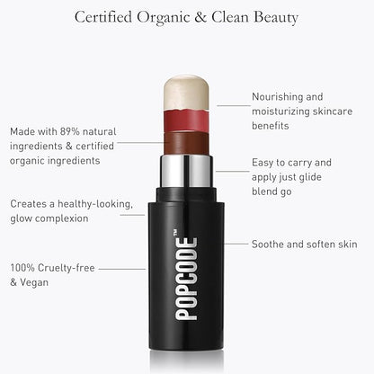 Cream Bronzer Stick, Natural Ingredients & Clean Beauty - Multi-Use Cream Contour Stick Makeup for Face