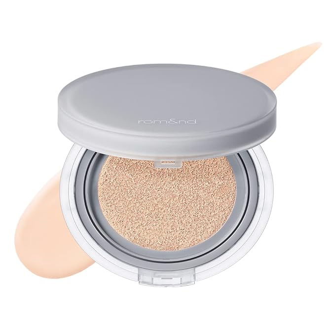 Rom&nd Nu Zero Cushion (02 Pure 21) Long Lasting, High Coverage, Semi Matte Finish, Flawless Complexion Without Cakey Face, Makeup Base and Fixer, Thinly Layered, Korean Cushion Foundation