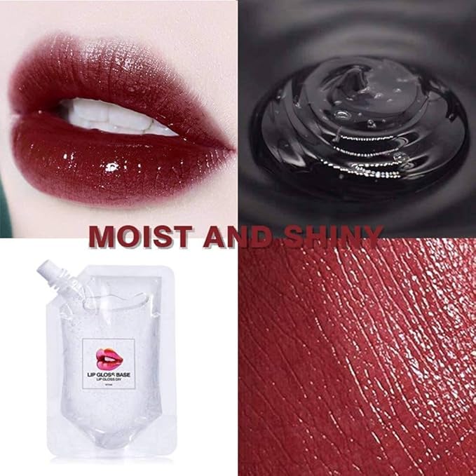 Lip Gloss Base, DIY Lip Gloss Moisturizing, Non-Sticky, Vegan Lip Makeup Oil(1Pack 50ML+3 Packs 20ML)