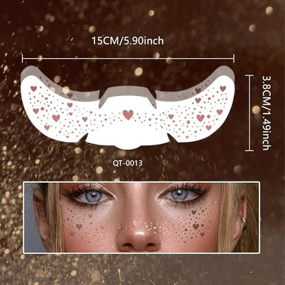 8Ps Face Glitter Speckles Patches, 2Colors 4Styles Glitter Freckles Face Tattoo, Glow Up Makeup Patches, Cute Glitter Makeup Accessories for Women, Cosmetic Glitter for Face Gift