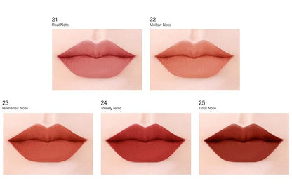 BBIA Last Velvet Lip Tint Note Series 5P Bundle Set (#21~25) – Soft & Creamy Matte Finish, Long Lasting Lip Stain, High-Pigmentation Korean Lip Makeup, Lightweight Blur Tint