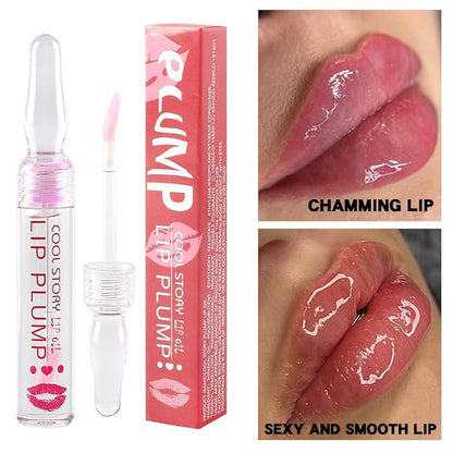 COOL STORY Lip Fuller Gloss, Moisturizing Hydrating Lip Serum, Fuller Lip Care, Lip Plumping Oil for Women Clear