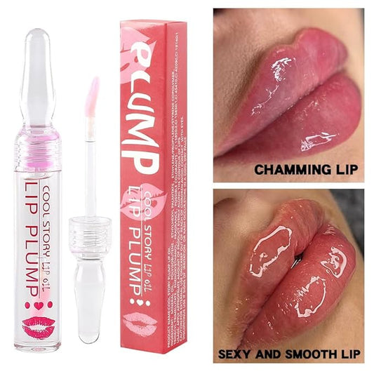 COOL STORY Lip Fuller Gloss, Moisturizing Hydrating Lip Serum, Fuller Lip Care, Lip Plumping Oil for Women Clear