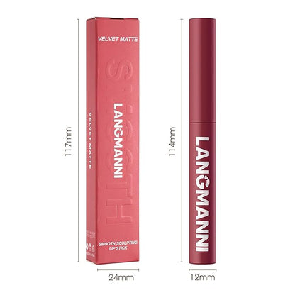 Jolilab 2 Pcs Velvet Matte Lipstick Nude Matte Soft Dark Color Stick Waterproof Long-Lasting Non-Stick Cup High Pigmented Lip Stick Lip Balm Beauty Cosmetics Gift for Girls（03#+04#