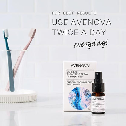 Avenova Eyelid and Eyelash Cleanser Spray 3 Pack – Gentle Everyday Hypochlorous Acid Lid and Lash Cleansing Spray For Clearer and Healthier Eyes, 60mL (2.04oz)