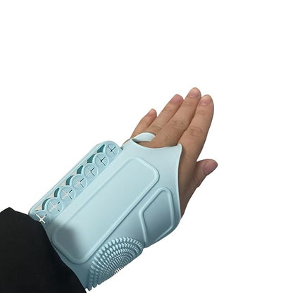 1Pc Makeup Palette Makeup Pad Wrist Strap Makeup Brush Holder,Blue