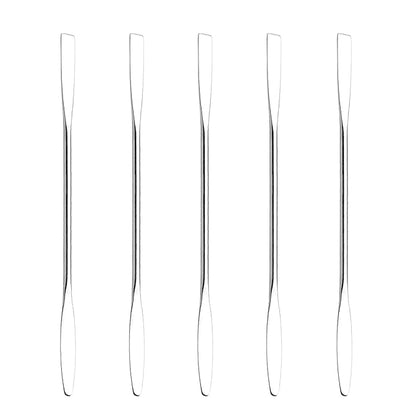 5Pcs Makeup Spatula tool metal Set Professional Beauty Stainless Steel Cosmetics Mixer Long Metal Spatula Depotting Mixing Tool (#1)