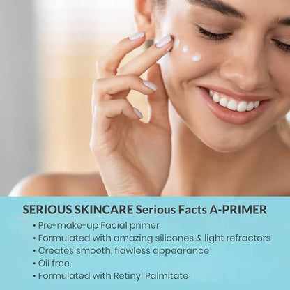 INSTA-TOX Wrinkle Smoothing Serum .75 Fl Oz and Vitamin A Makeup Prep Primer & Pore Minimizer - 2 Fl Oz - Line, Wrinkle & Pore Filler for Face - Skin Tightening - Smooth & Blur - Serious Skincare