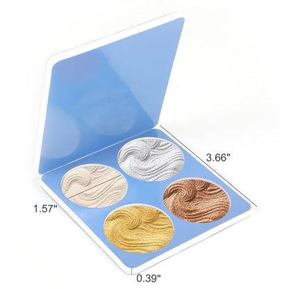Boobeen Highlighter Makeup Highlighter Palette Powder Shimmer Highlighter Makeup Facial Illuminator Bronzer Palette Waterproof Long Lasting