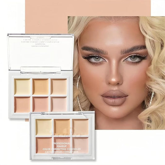 6 Colors Concealer Palette, Colour Correcting Makeup Palette, Long Lasting Smooth Lightweight Concealer And Contour Palette