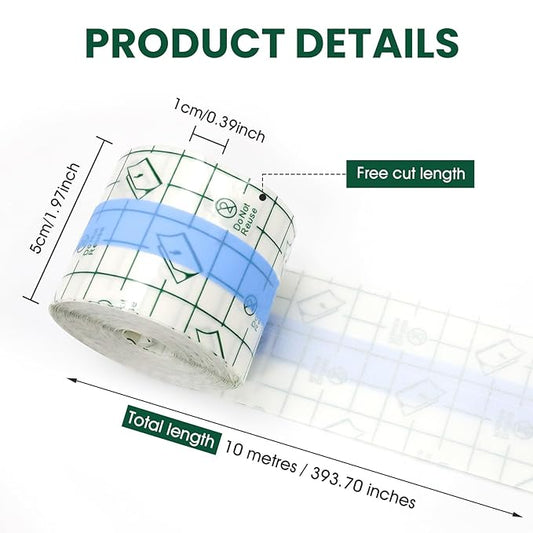 Makeup Hand Palette, Single Use Adhesive Makeup Mixing Tray, Professional Artist Essential Kit Disposable Clear Waterproof Tape, 32.8 Feet Long, Free Cutting