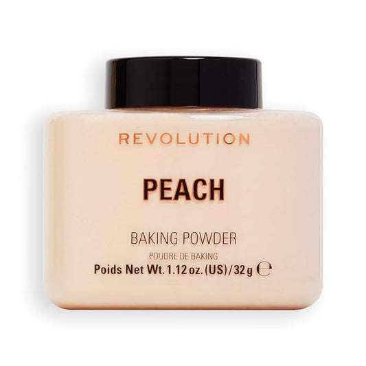 Revolution, Loose Baking Powder, Makeup Setting Powder, Long Lasting Coverage, Mattifies & Reduces Shine, Peach, 1.13 oz
