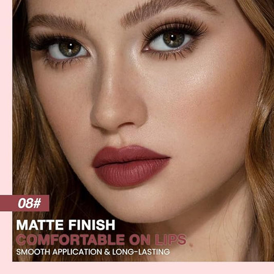 Kaely Matte Velvet Lip Liner Pencils Retractable for Shaping & Sculpting Lips, Red Brown Lip Pencils for Women Long Lasting Waterproof Rich Lip Colors Liner Crayon Lipstick delineador de labios 08