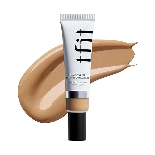 Radiance Fit Serum Foundation - Flawless Coverage, Dewy finish, Long-lasting Waterproof and sweatproof,Lightweight,Creamy Natural,1.05 Oz. (W5.5 Tawny, 1.05 Oz.)